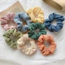 Women Spring Elegant Elastic Hair Band Pure Color Hair Ring Wholesale Satin Silk Hair Scrunchies